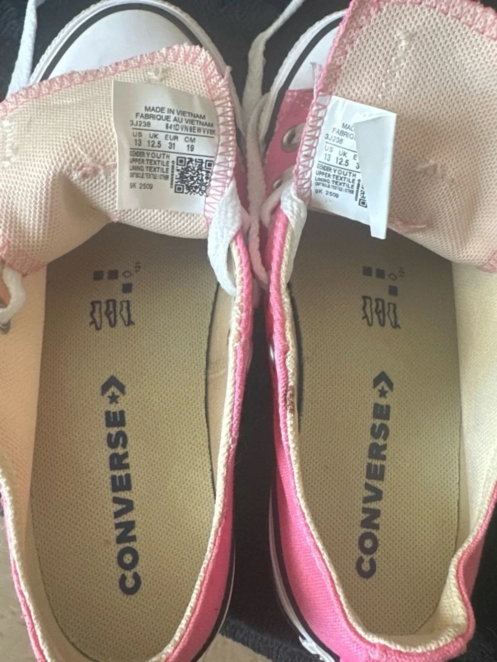 Converse Kids Hot Pink Low Top Canvas Sneakers